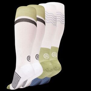 Gripjoy Men's Extended Size Compression Socks with Grips (Pack of 2)